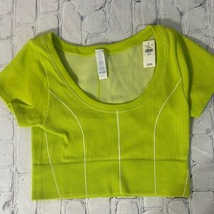 NWT! Aerie Neon Green Ribbed Crop Top